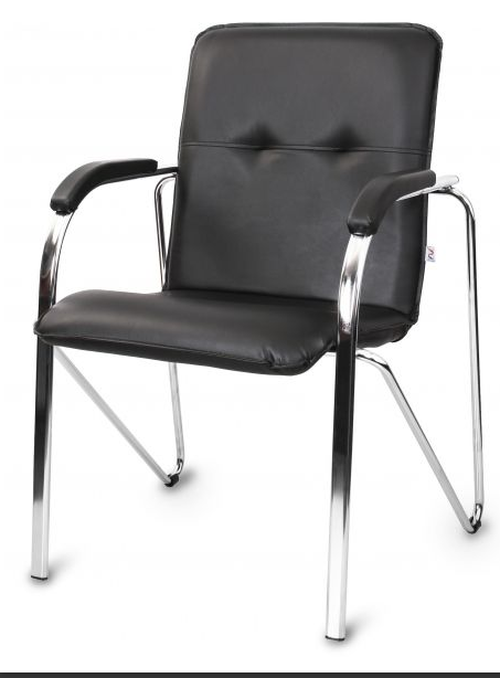  Кресло для посетителя Samba soft/ch/V14 искуственная кожа черная