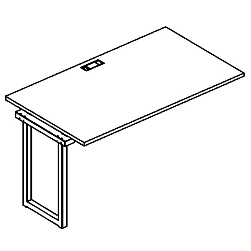 Мебель для персонала А4 Б4 023-1 Секция стола рабочей станции на металлокаркасе QUATTRO 120x80x75 белый премиум