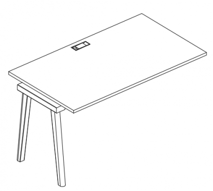 Мебель для персонала Albero АЛ 9023-1 Секция стола рабочей станции 120x80x75 белый премиум