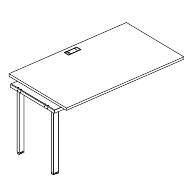 Мебель для персонала А4 Б1 022-1 Секция стола рабочей станции на металлокаркасе UNO 100x80x75 белый премиум