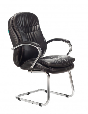  Кресло для посетителя T-9950AV/BLACK-PU экокожа черная