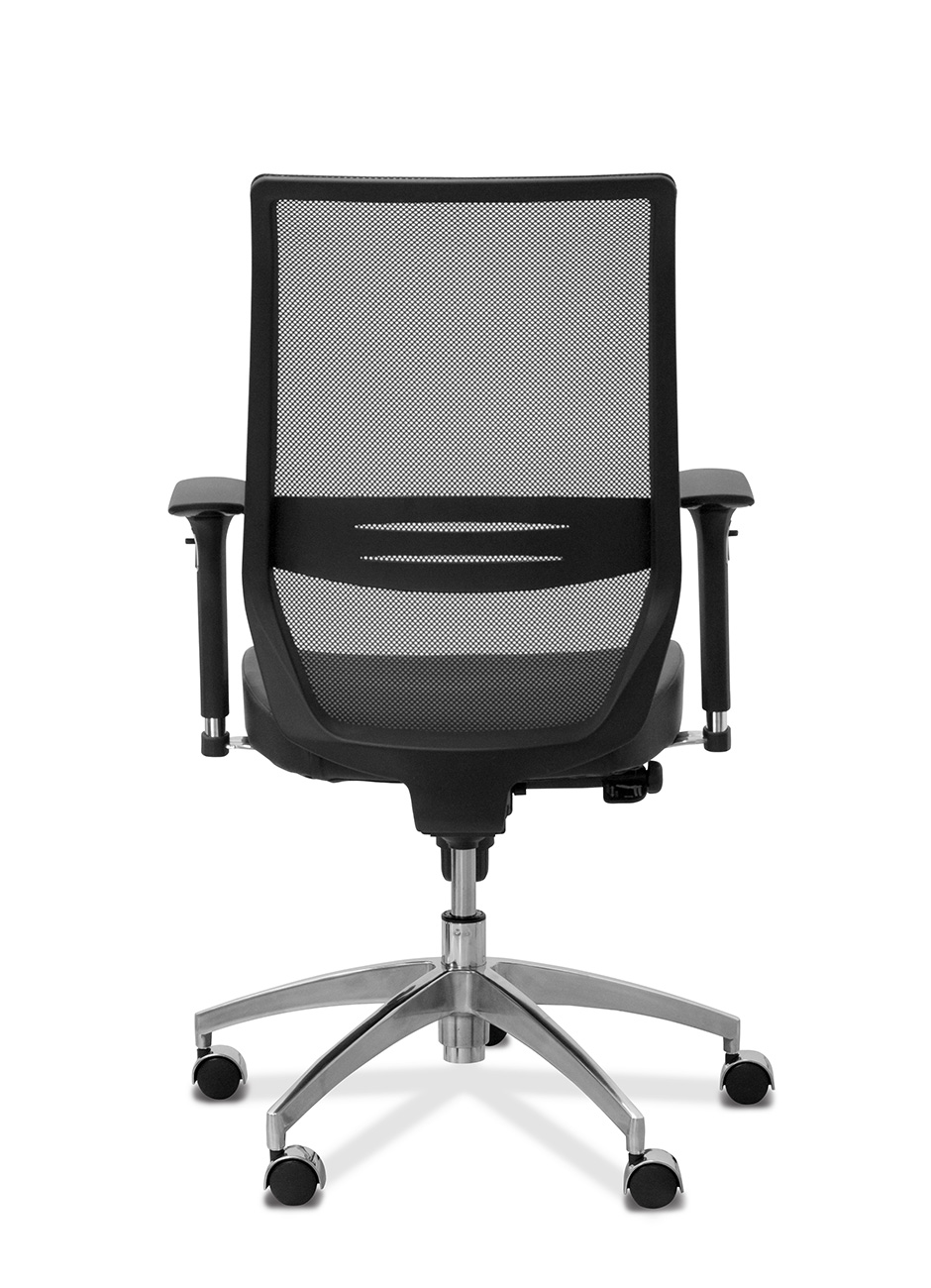  Кресло для персонала Aero сетка черная/ткань черная