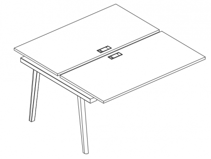 Мебель для персонала Albero АЛ 9175-1 Секция стола рабочей станции (2х160) 160x144x75 белый премиум