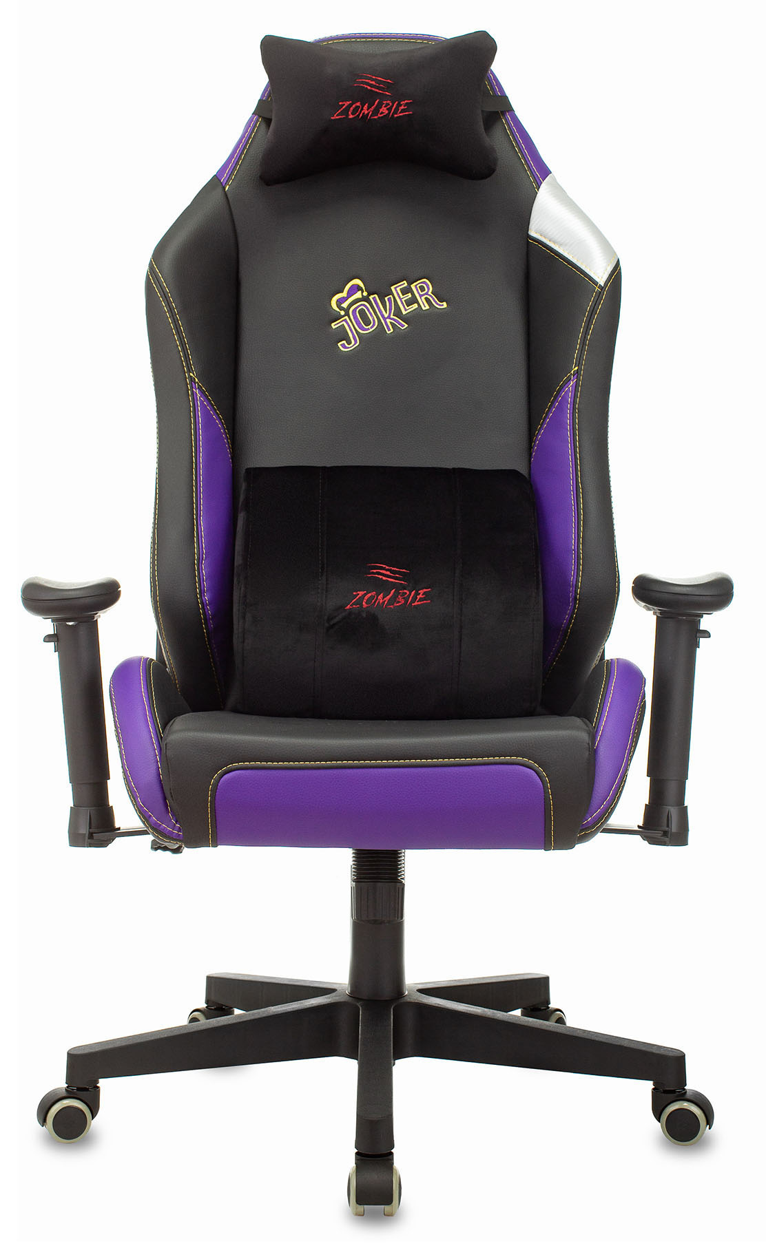  Кресло игровое Zombie HERO JOKER PRO экокожа черная/фиолетовая