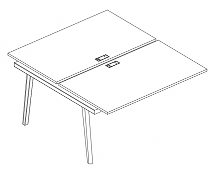 Мебель для персонала Albero АЛ 9178-1 Секция стола рабочей станции (2х160) 160x164x75 белый премиум