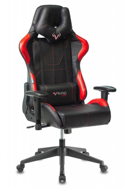  Кресло игровое Zombie VIKING 5 AERO RED экокожа черная/красная