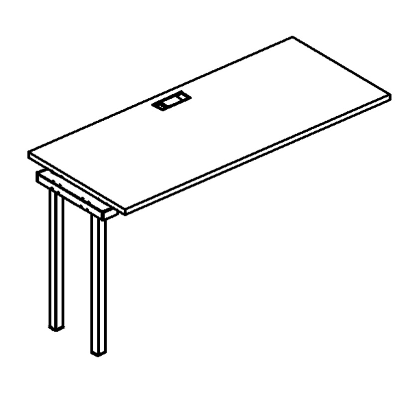 Мебель для персонала А4 Б2 005-1 Секция стола рабочей станции на металлокаркасе DUE 160x60x75 белый премиум