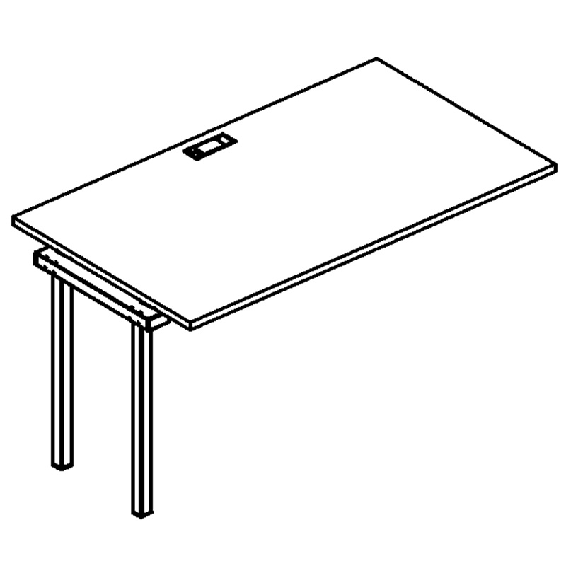 Мебель для персонала А4 Б2 022-1 Секция стола рабочей станции на металлокаркасе DUE 100x80x75 белый премиум